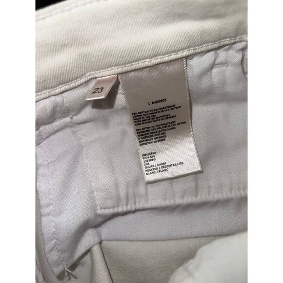 L'AGENCE High Rise Jean Shorts White Sz 23 A004713 - Picture 9 of 9